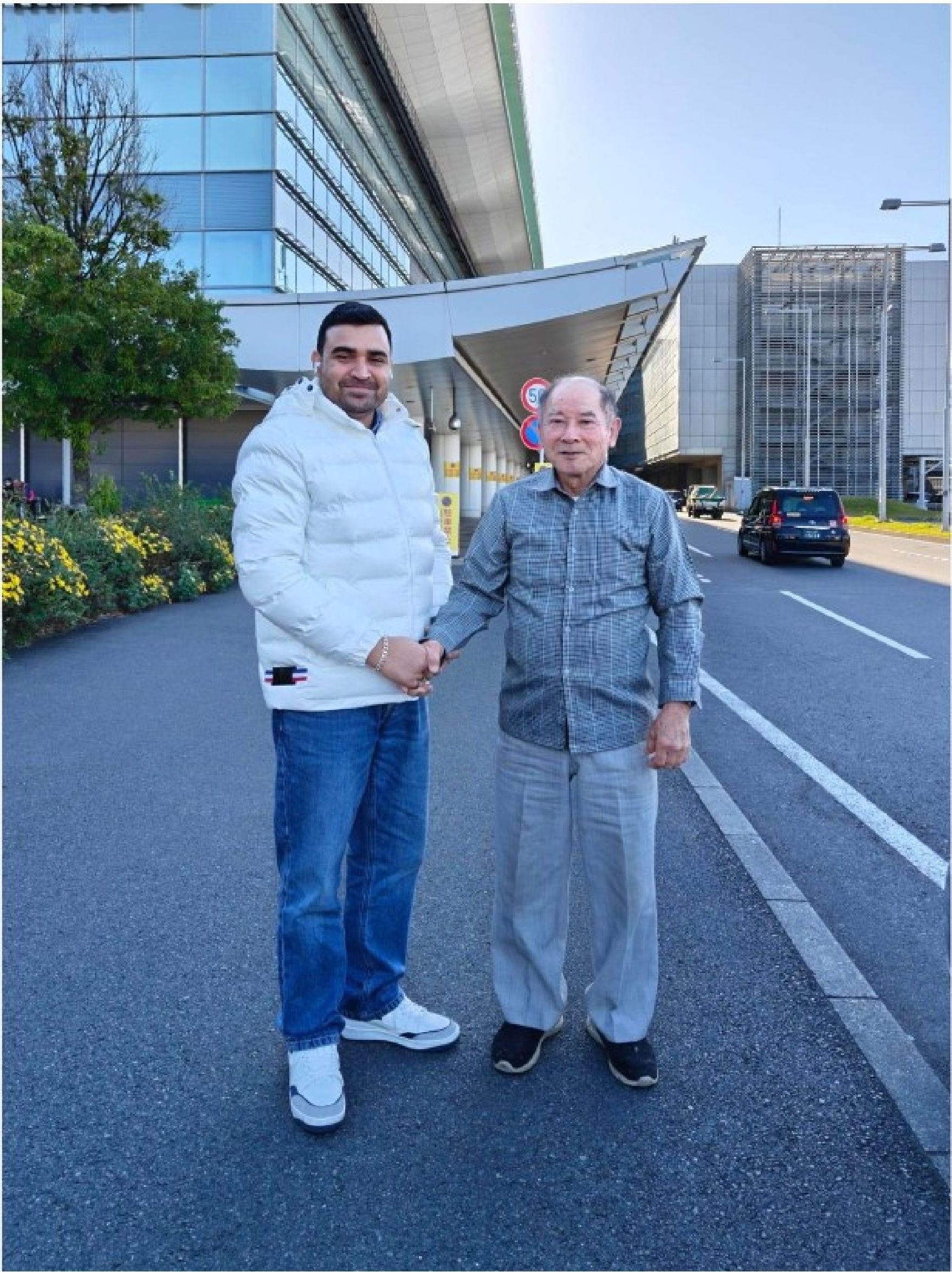 Japan — Meeting Mr. Toriyama Etatsu, Representative Director of Senior Housing Construction Co. Ltd, at Haneda Airport, Tokyo.